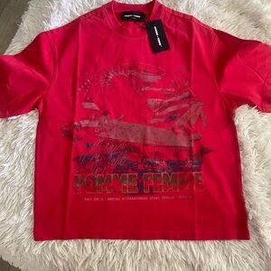 Home femme rare space ship tee red men Xs women s